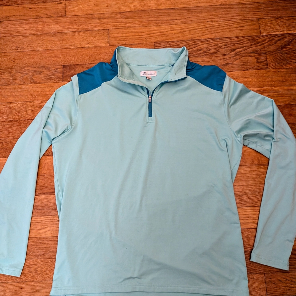 Peter Millar Aqua Half-Zip Pullover